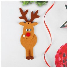 Набор для творчества - создай ёлочное украшение из фетра «Олень с красным носом» Сима ленд