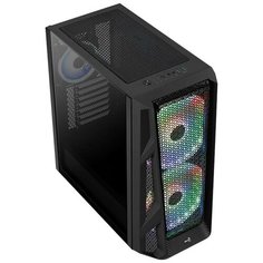 Корпус Aerocool AirHawk Duo-G-BK-v1 (2xUSB, 2xAudio, 0.6 мм, 3x120 мм FAN, RGB подсветка, прозрачная