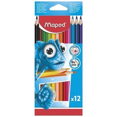 Карандаши цветные 12цв 3-гран,пластик Maped PULSE 862252 2 штуки