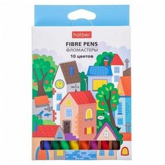 Фломастеры 10цв Городок Hatber