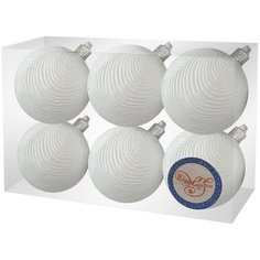 Набор елочных шаров Magic Time 80674 / 80676, белый, 6 см, 6 шт.