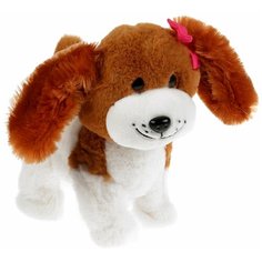 Интерактивная мягкая игрушка Мой питомец Щенок Тишка, белый/коричневый