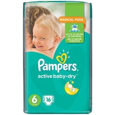 Pampers подгузники Active Baby-Dry 6 (15+ кг), 16 шт.