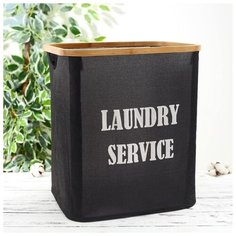 Корзина для белья Доляна прямоугольная, "Модерн", 41*33,5*46,5 см, цвет черный