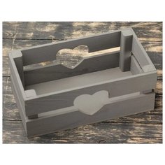 Кашпо Дарим красиво Двушка Лайт Сердце 24.5x13.5x9 см серый