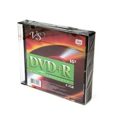 Диск DVD+R VS 4.7Gb 16x Slim Case, 5шт