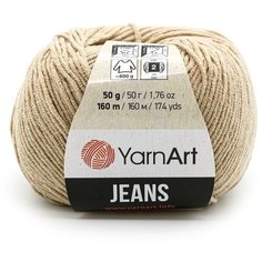 Пряжа YarnArt Jeans, 55 % хлопок, 45 % акрил, 50 г, 160 м, 10 шт., 87 нежно-бежевый