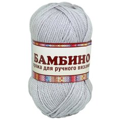 Пряжа Камтекс Бамбино, 35 % мериносовая шерсть, 65 % акрил, 50 г, 150 м, 10 шт., 008 серебристый