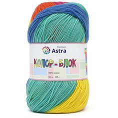 Пряжа Astra Premium Колор-блок (Color-block) 143гр. 500м (100% акрил) (01 длинно-секционный), 2 шт