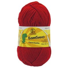 Пряжа Камтекс Бамбино, 35 % мериносовая шерсть, 65 % акрил, 50 г, 150 м, 10 шт., 046 красный