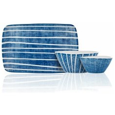 Набор: Тарелка DENIM 28*18см + Миска DENIM 16см + Миска DENIM 16см Walmer