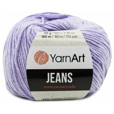 Пряжа YarnArt Jeans, 55 % хлопок, 45 % акрил, 50 г, 160 м, 10 шт., 89 лаванда
