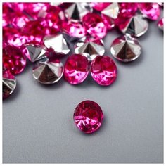 Арт Узор Декор для творчества акрил кристалл "Ярко-розовая" цвет № 37 d=0,6 см набор 125 шт 0,6х0,6х0,4 см
