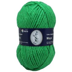 Пряжа Astra Premium Майя 100гр. 100м (67% акрил, 32% полиэстер, 1% лайкра) (11 зеленый)