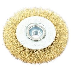 Щетка для УШМ плоская 80 мм, посадка M14, латунированная проволока ARNEZI R80430 (Производитель: ARNEZI R8043080)