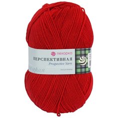 Пряжа Пехорка Перспективная 100гр. 270м (50%шерсть, 50%акрил высокообъемный) (06-Красный), 5 мотков