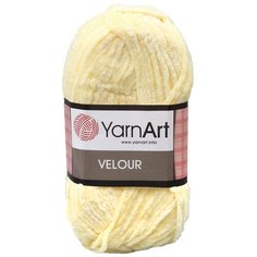 Пряжа YarnArt Velour 100г 170м (100% микрополиэстер) (844 лимонный) 5 шт