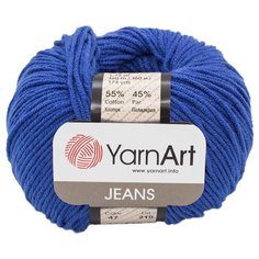 Пряжа YarnArt Jeans 50гр 160м (55% хлопок, 45% полиакрил) (47 василек), 10 мотков