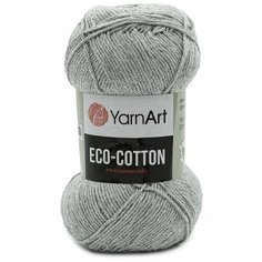 Пряжа YarnArt Eco Cotton 100гр 220м (85% хлопок, 15% полиэстер) (763 светло-серый), 5 мотков