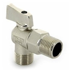 UNI- FITT Кран шаровый угловой 1/2х1/2" НН для подключения бачков/смесителей UNI- FITT никелированный