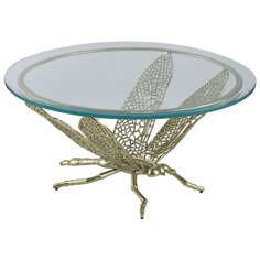 Столик журнальный Glasar 49065, d: 91.5 см, золотистый ГЛАСАР