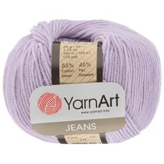 Пряжа YarnArt Jeans 50гр 160м (55% хлопок, 45% полиакрил) (19 светло-сиреневый), 10 мотков