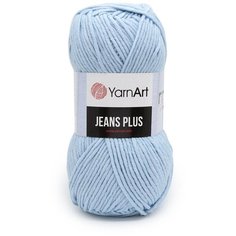 Пряжа YarnArt Jeans Plus 100гр 160м (55% хлопок, 45% полиакрил) (75 голубой), 5 мотков