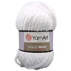 Пряжа YarnArt Dolce Maxi 200гр 70м (100% микрополиэстер) (741 белый), 2 мотка