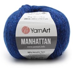 Пряжа YarnArt Manhattan 50гр 200м (56% металлик, 7% шерсть, 7% вискоза, 30% акрил) (914 синий) 10 шт