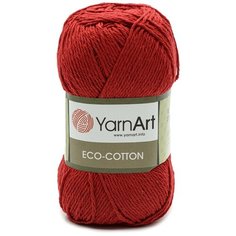 Пряжа YarnArt Eco Cotton 100гр 220м (85% хлопок, 15% полиэстер) (769 красный) 5 мотков