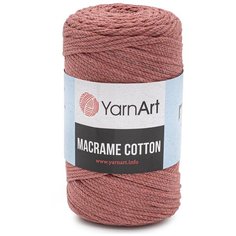 Пряжа YarnArt Macrame Cotton 250гр 225м (80% хлопок, 20% полиэстер) (792 пыльный кедр), 4 мотка
