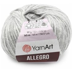 Пряжа YarnArt Allegro 50гр 145м (13% шерстъ, 41% полиамид, 46% акрил) (706 серый меланж) 10 шт