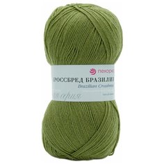 Пряжа Пехорка Кроссбред Бразилии (50%шерсть мериносовая, 50%акрил) (478-Защитный), 5 мотков