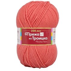 Пряжа из Троицка Юбилейная 200гр. 200м (20% мериносовая шерсть, 80% акрил) (1925 светлая азалия), 5 мотков Троицкая камвольная фабрика