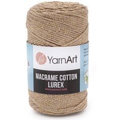 Пряжа YarnArt Macrame cotton Lurex 250гр 205м (75% хлопок, 13% полиэстер, 12% металлик) (735 бежевый) 4 шт