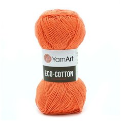 Пряжа YarnArt Eco Cotton 100гр 220м (85% хлопок, 15% полиэстер) (800 оранжевый), 5 мотков