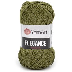Пряжа YarnArt Elegance 50гр 130м (88% хлопок, 12% металлик) (113 зеленый), 5 мотков