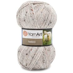 Пряжа YarnArt Tweed 100гр 300м (30% шерсть, 60% акрил, 10% вискоза) (220 белый) 5 шт