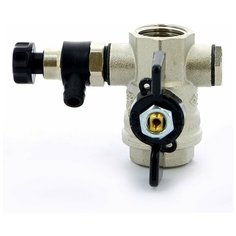 BUGATTI Кран шаровый BUGATTI OREGON 1/2" ВВ бабочка с заглушкой 1/4" и дренажным вентилем