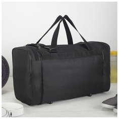 Сумка спортивная AMeN отдел на молнии, 2 наружных кармана, длинный ремень, черный Amen.