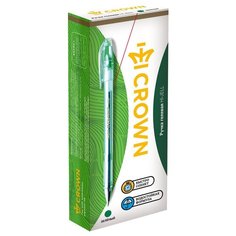CROWN Набор гелевых ручек Hi-Jell, 12 шт, 0.35 мм, зеленый цвет чернил