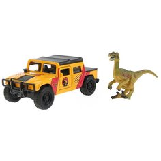 Модель машины Технопарк Hummer H1 пикап, с динозавром, инерционная SВ-18-09-Н1+DINО(WВ)