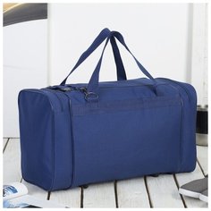 Сумка спортивная AMeN отдел на молнии, 2 наружных кармана, длинный ремень, синий Amen.