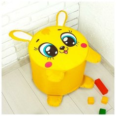 Мягкая игрушка Бока "Пуфик Заяц" 40*40 см, цвет желтый