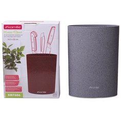 Подставка для ножей Kamille KM-7606 (22 см) белый мрамор, серый мрамор, черный мрамор