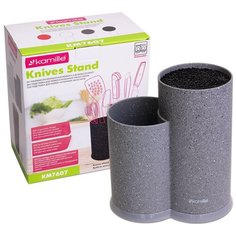 Подставка для ножей Kamille KM-7607 (двойная 22 см.) белый мрамор, серый мрамор, черный мрамор