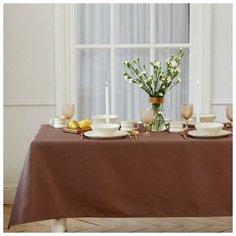 Скатерть "Этель" Elegance 150*180 +/-3см, цв.кофейный, пл. 192 г/м2, хл с вгмо
