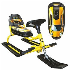 Снегокат для детей спортивный из металла «SNOWKAT» 114 "Comfort Auto" со складной спинкой (Rider) Bars