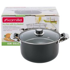 Кастрюля для фритюра 24 см из углеродистой стали Kamille KM-5821