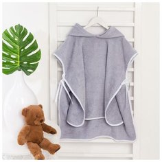 Полотенце- пончо Крошка Я "Гномик", цв. серый, р. 24-32, 100 % хлопок, 320 гр/м2